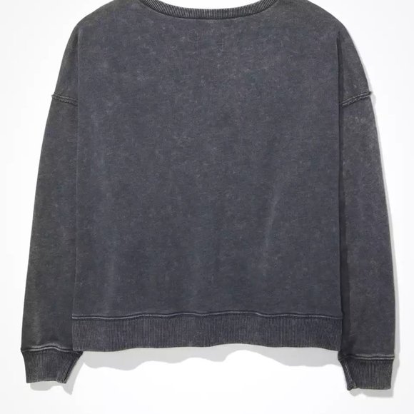 AE Fleece V-Neck Sweatshirt Dark Gray - Picture 4 of 4